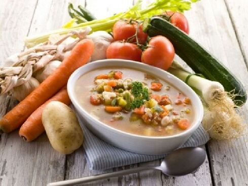 Vegetables and wax soup